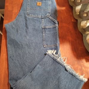 Mens Carhartt Jeans Dugaree Fit Size 32×36 DIY Fraying has be done. Pre-owned